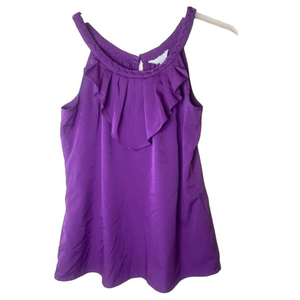 Women’s Banana republic factory braided sleeveless blouse. Purple size Medium‎